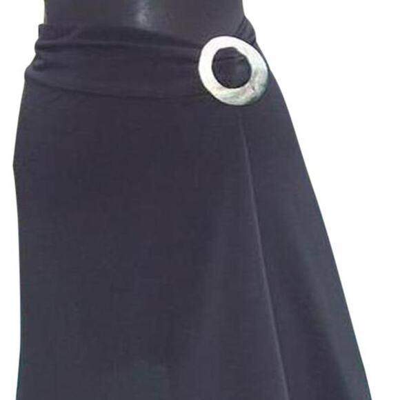 Cache Mother Of Pearl Self Belt Buckle Asymmetrical Stretch Skirt $118 New NWT - Picture 3 of 6